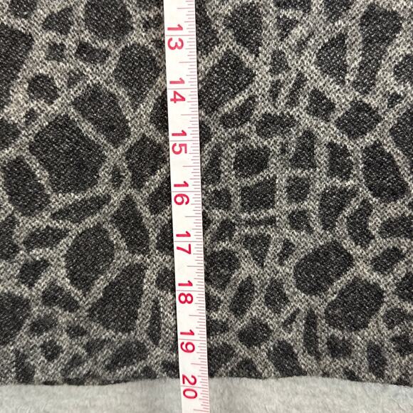 Vintage 80s Peter Nygard Pencil Skirt Wool Blend Geometric Black Gray Print SZ 8 - Picture 5 of 8